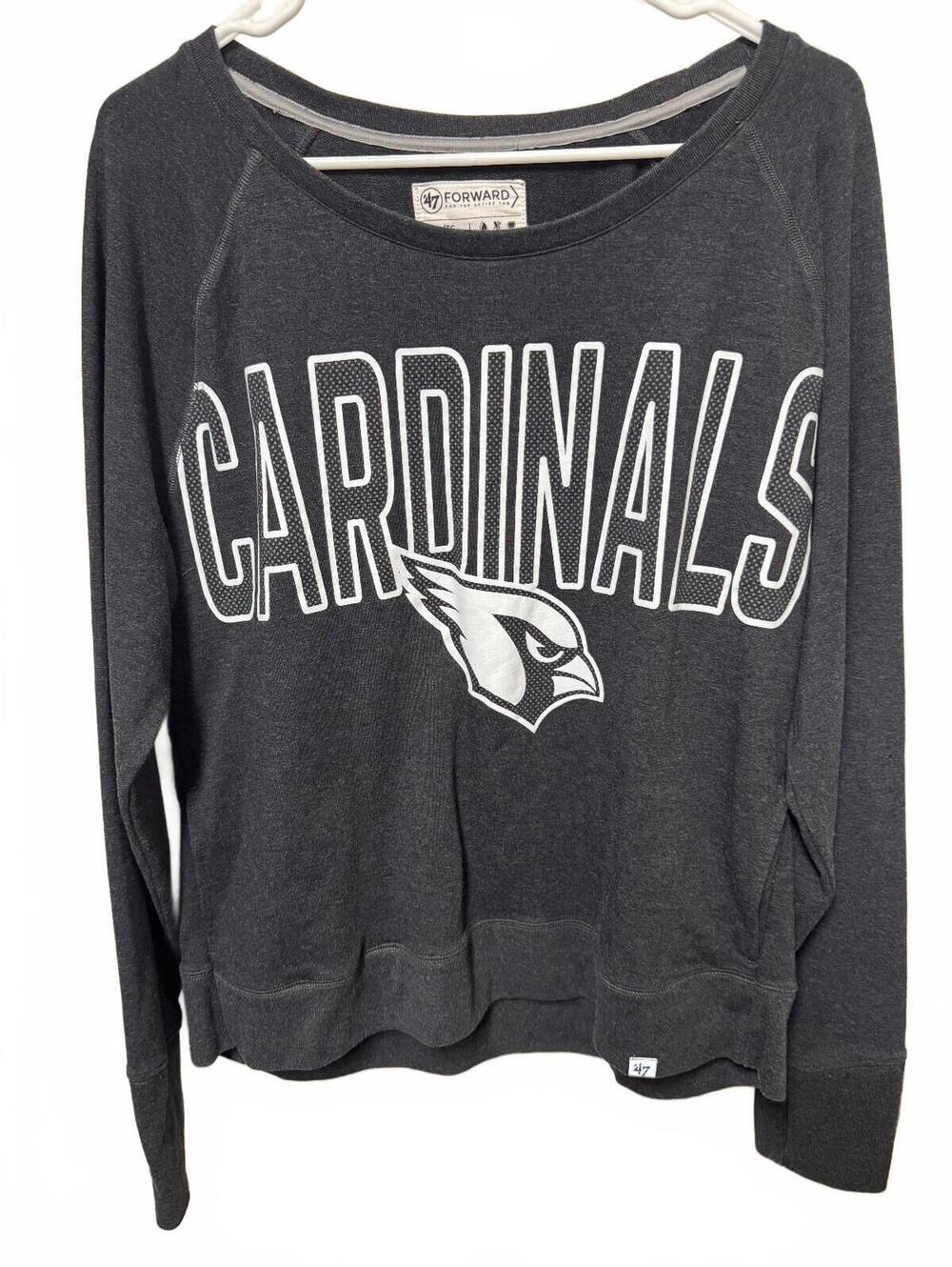 '47 Forward Arizona Cardinals Long Sleeve Pullover Charcoal XL